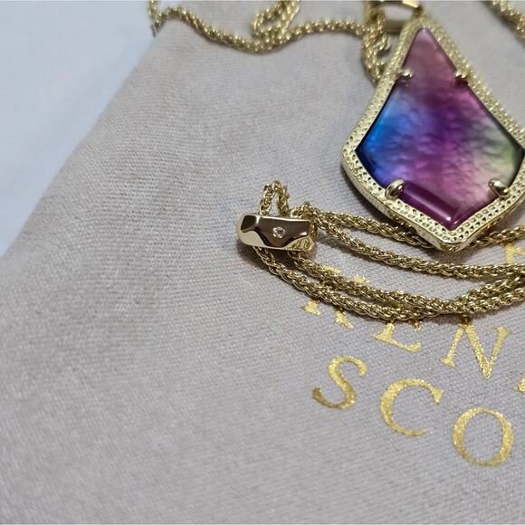 KENDRA SCOTT Alex Necklace in Gold Watercolor Illusion NWT - Picture 3 of 8